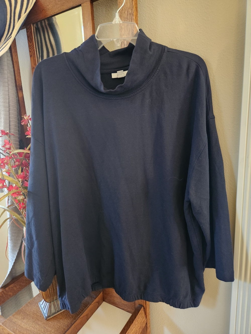 J. Jill Navy Mock Cowl Neck Sweater